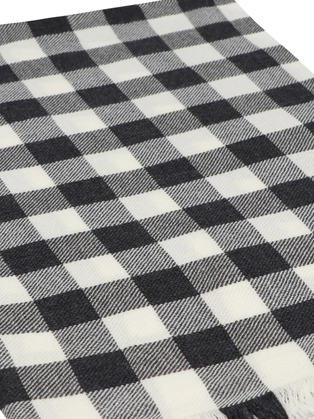 Rick Owens checked fringed scarf - Zwart