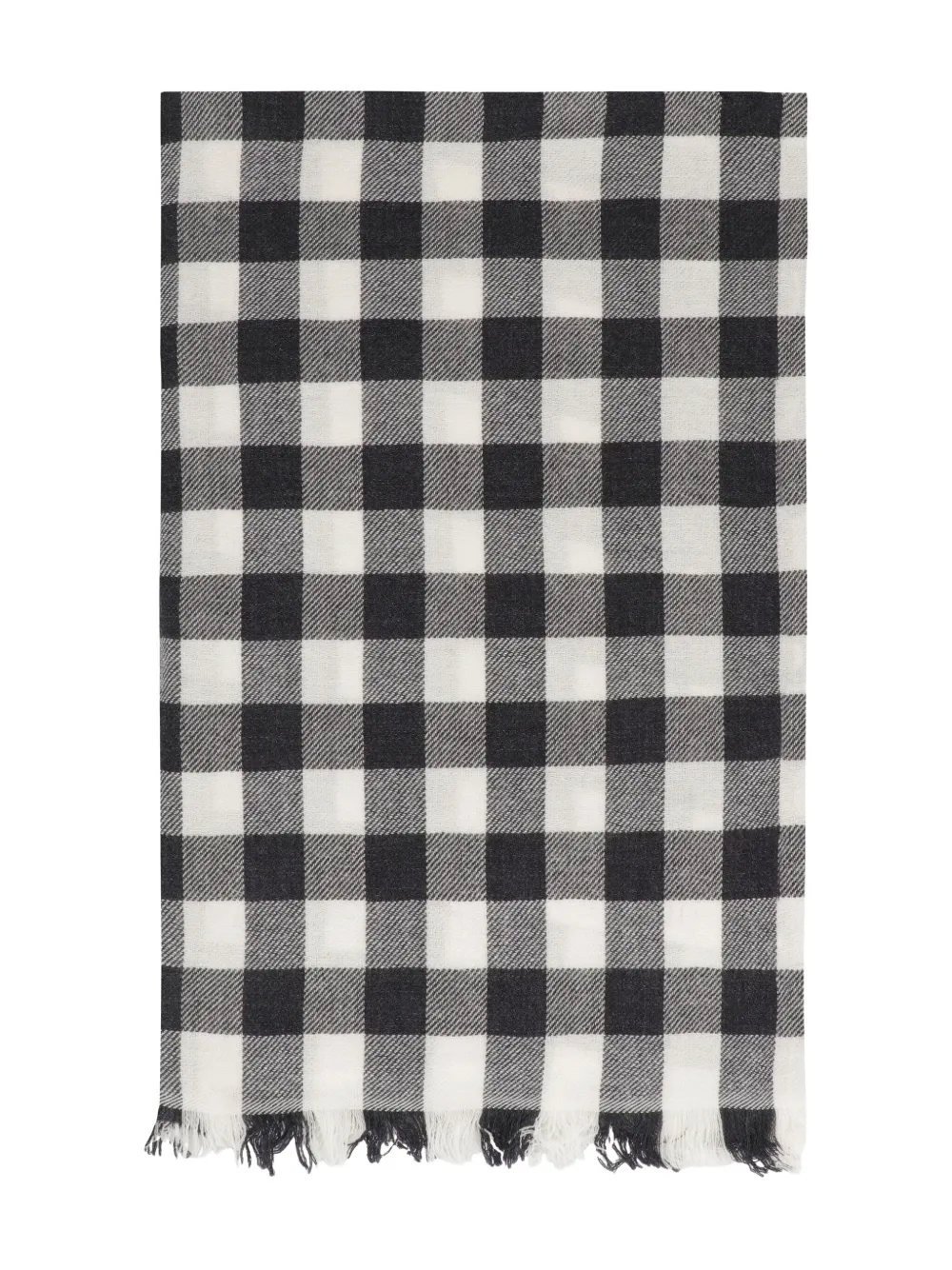 Rick Owens checked fringed scarf | Black | Image 1