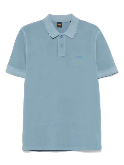 Polo en piqué à logo brodé - BOSS - Modalova