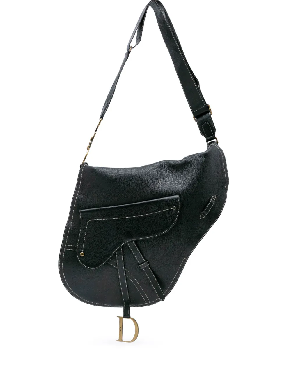 Christian Dior Pre-Owned 2002 レザー ボードリエ サドル ショルダーバッグ - ブラック Christian Dior Pre-Owned 2002 レザー ボードリエ サドル ショルダーバッグ - ブラック
