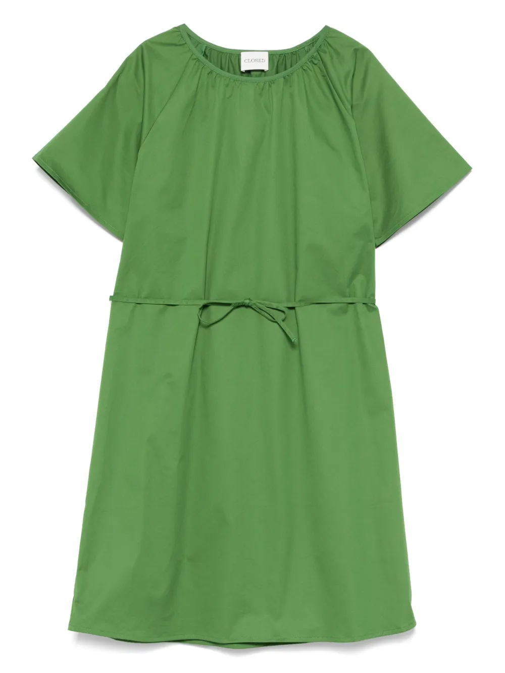 Closed Popeline mini-jurk Groen