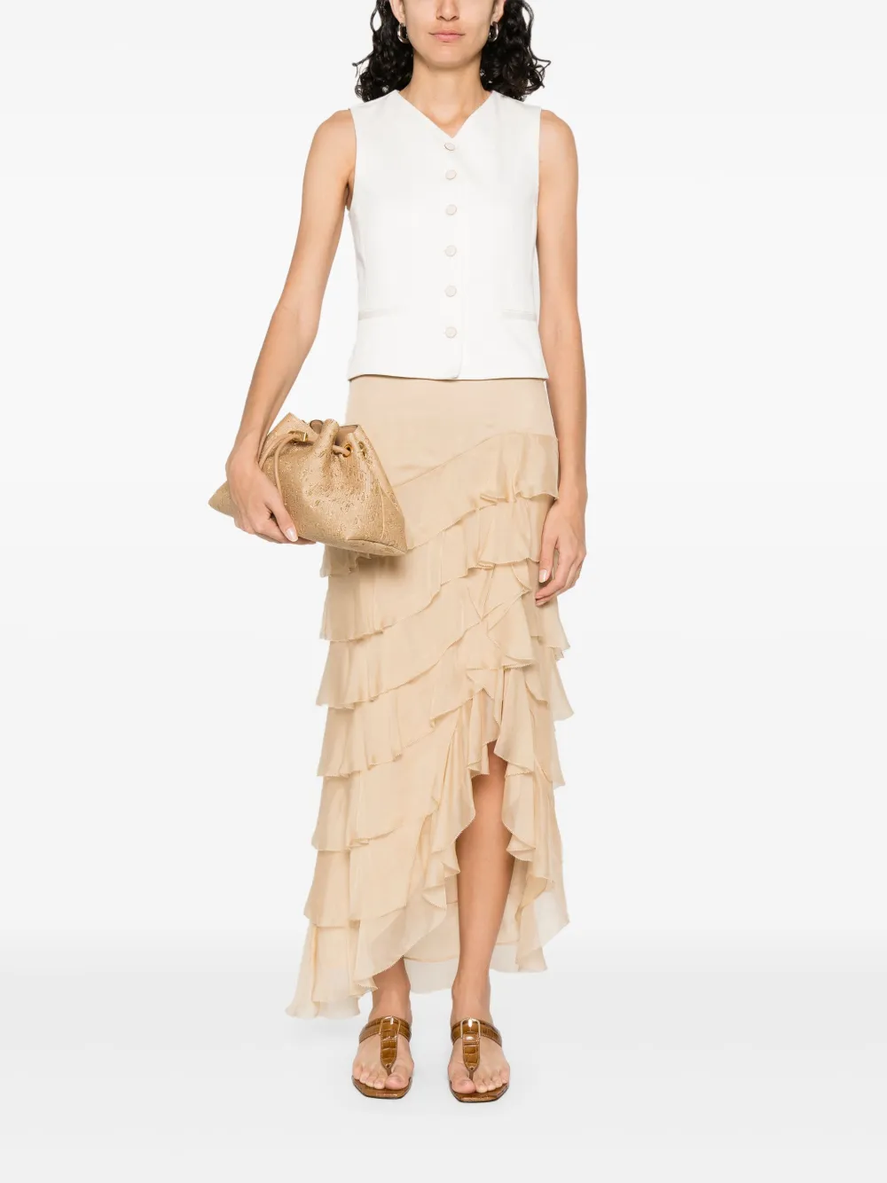 LUISA SPAGNOLI Asymmetrische rok - Beige