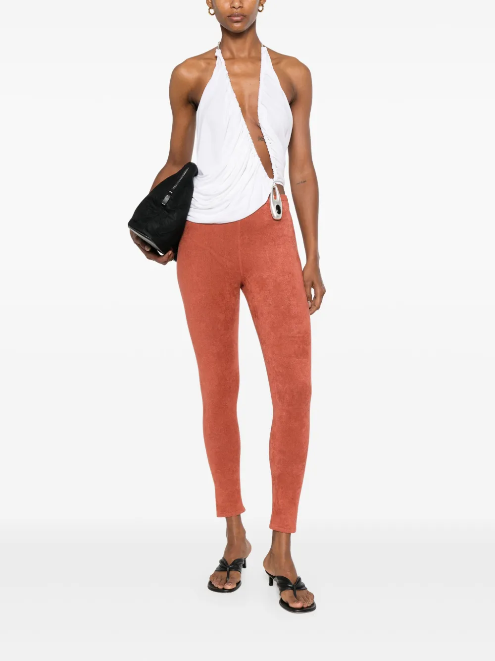 Alaïa Pre-Owned 2010s velvet leggings - Oranje