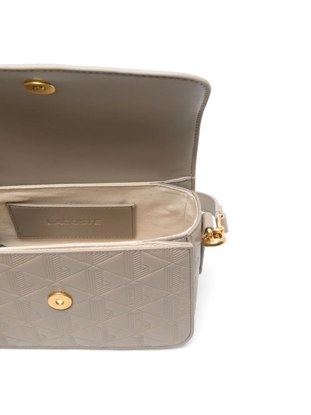 Lacoste Leren shopper Beige