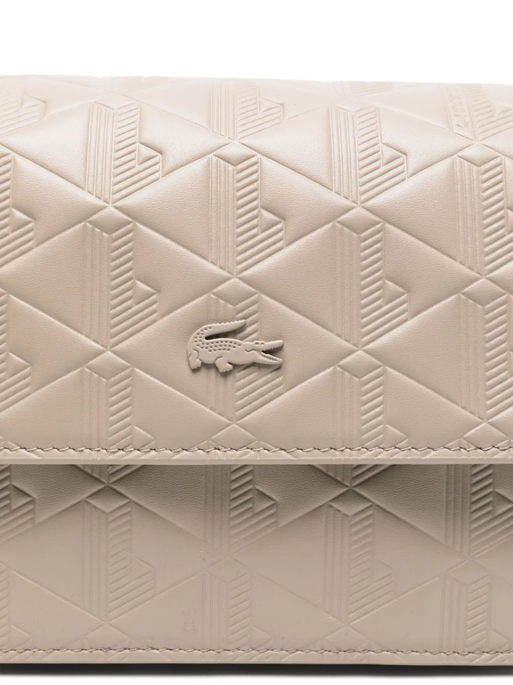 Lacoste Leren shopper Beige