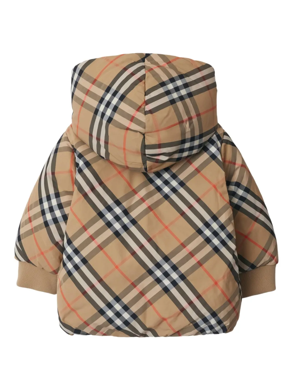 Burberry Kids Geruit donsjack Beige