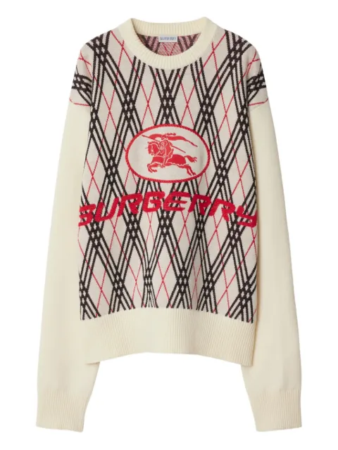 Burberry argyle-knit jumper