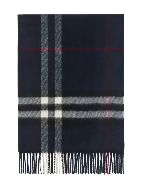 Burberry チェック カシミアスカーフ | ブルー | FARFETCH JP