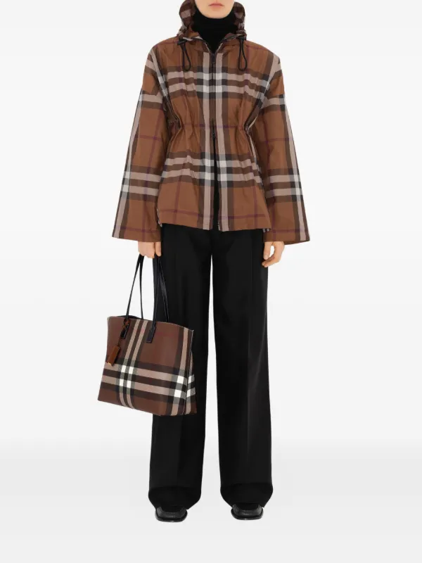HHH555 BURBERRY ブラウン 迷彩 トートバッグ ポーチ付き Burberry Medium Check Tote | Brown | FARFETCH