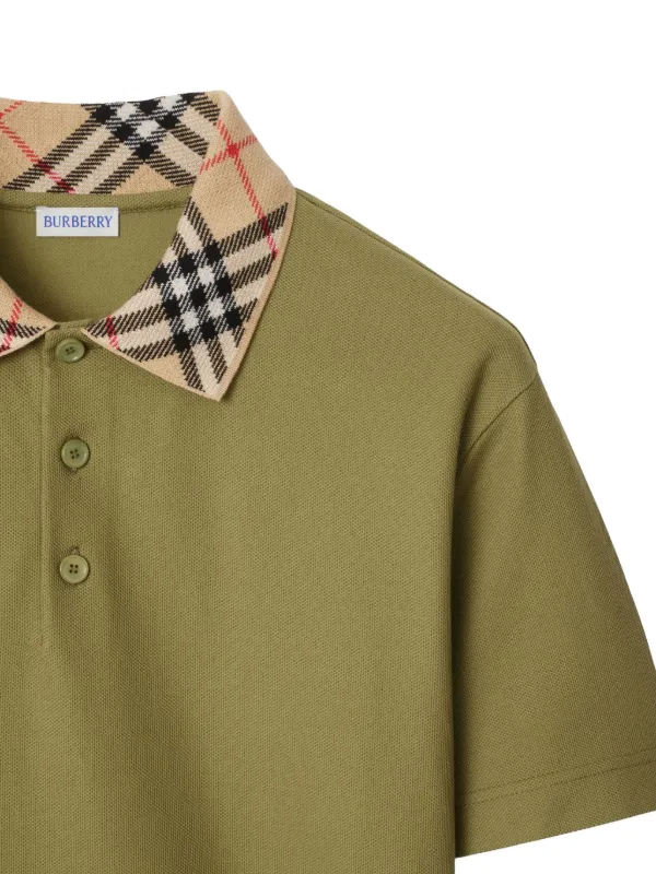 Burberry チェックカラーポロシャツ | グリーン | FARFETCH JP