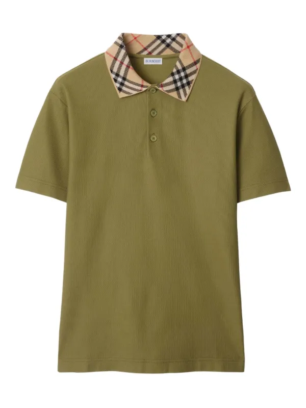 Burberry チェックカラーポロシャツ | グリーン | FARFETCH JP