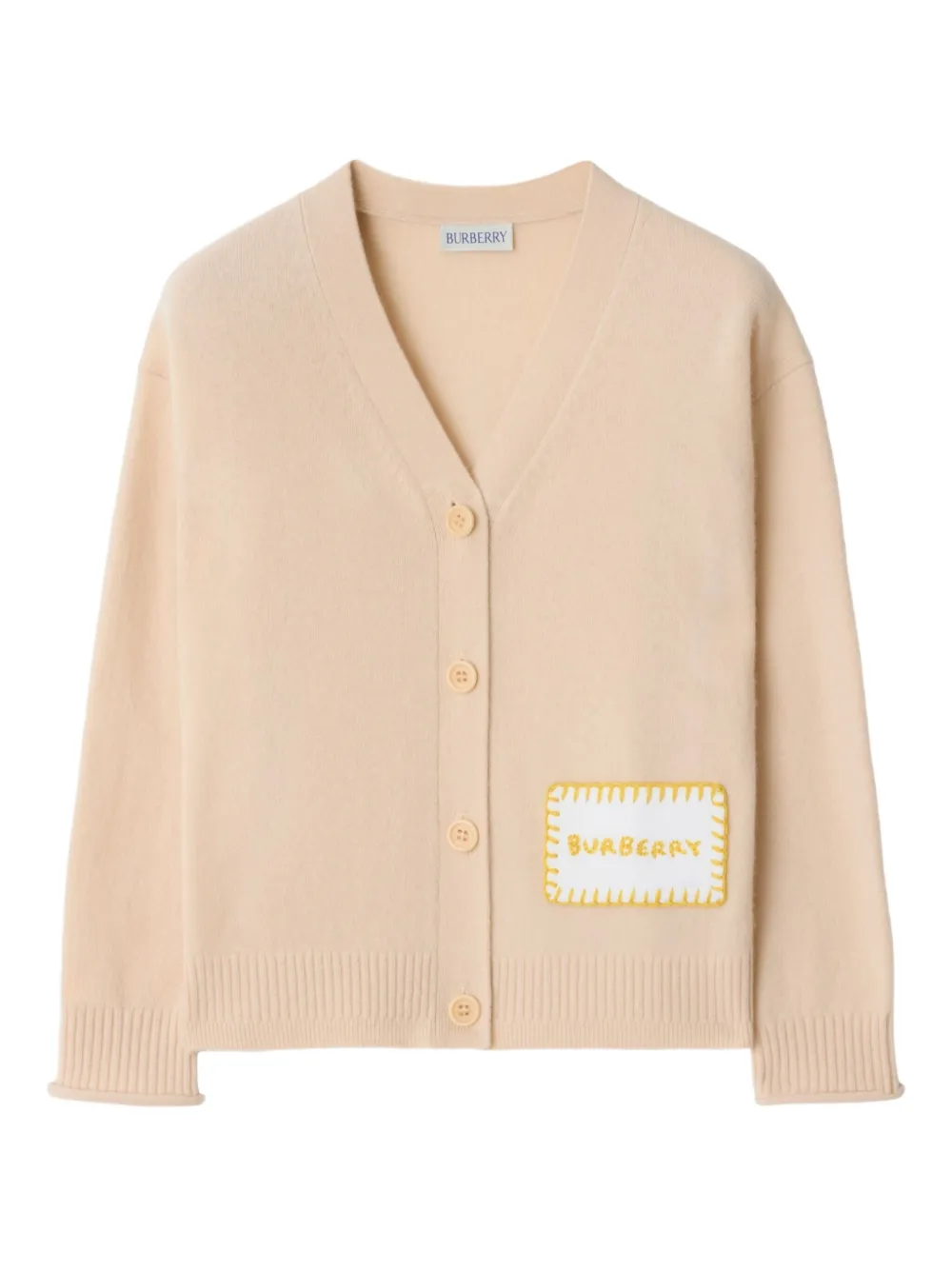 Burberry Kids logo-patch cardigan Beige