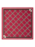 Burberry checked silk scarf - Red