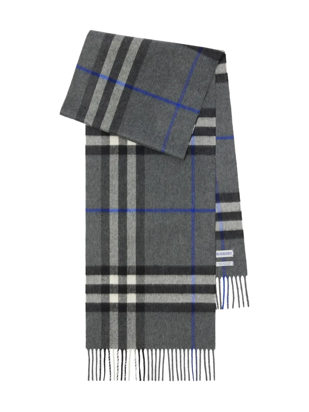 Burberry checked cashmere scarf | Grey | Image 1