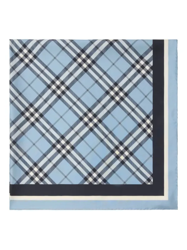 Burberry チェック シルクスカーフ | ブルー | FARFETCH JP