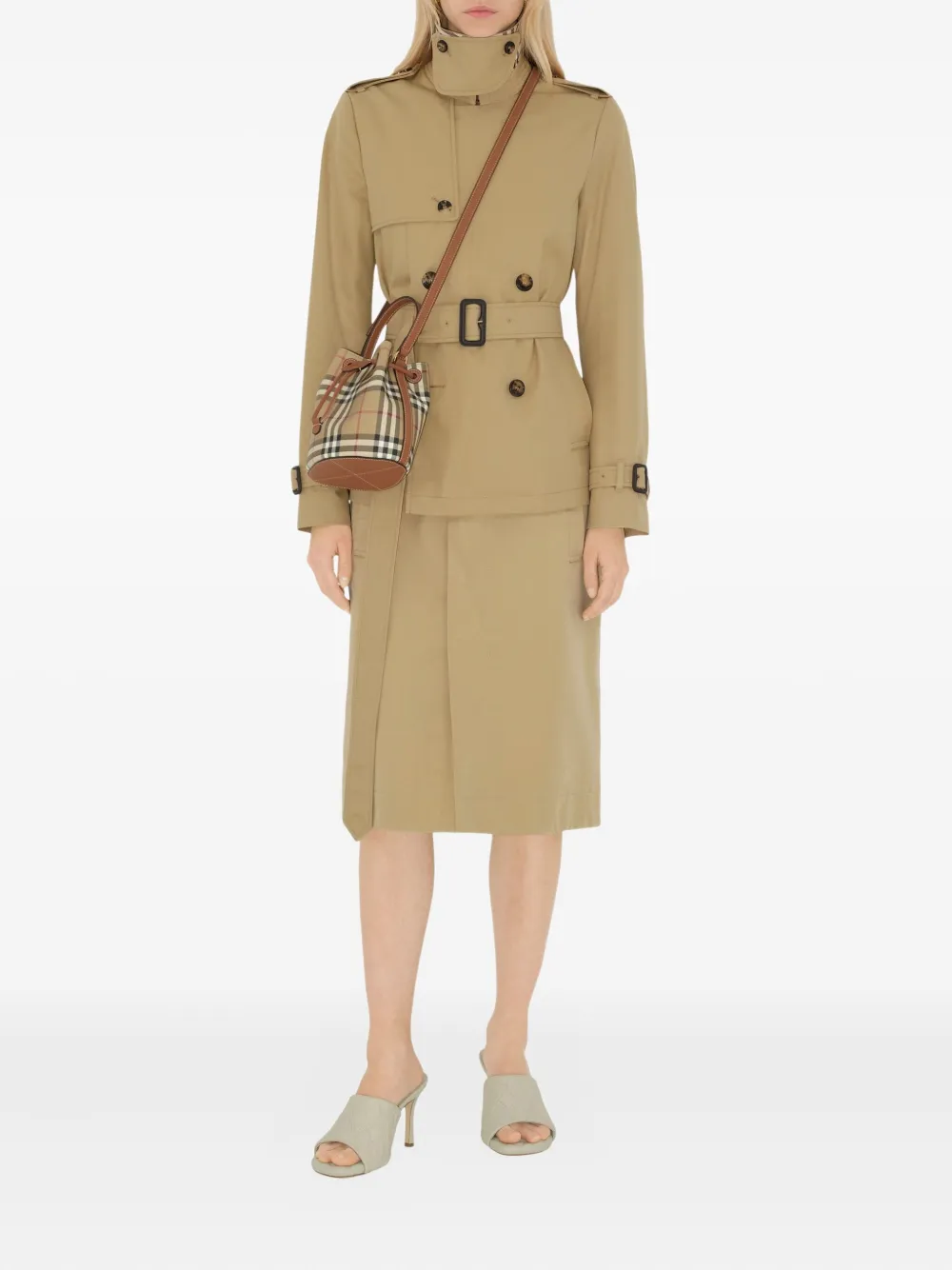 Burberry TB kleine bucket-tas Beige