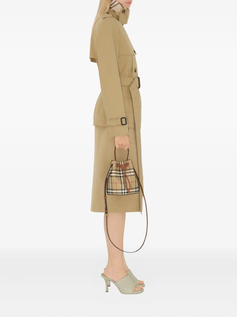 Burberry TB kleine bucket-tas Beige