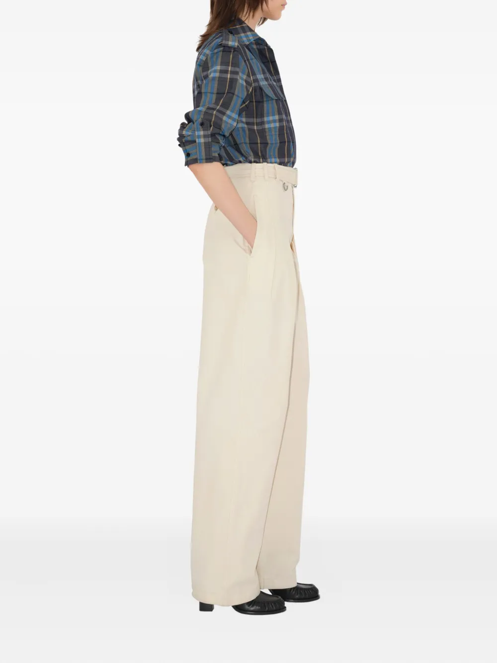 Burberry Geruit katoenen blouse - Blauw