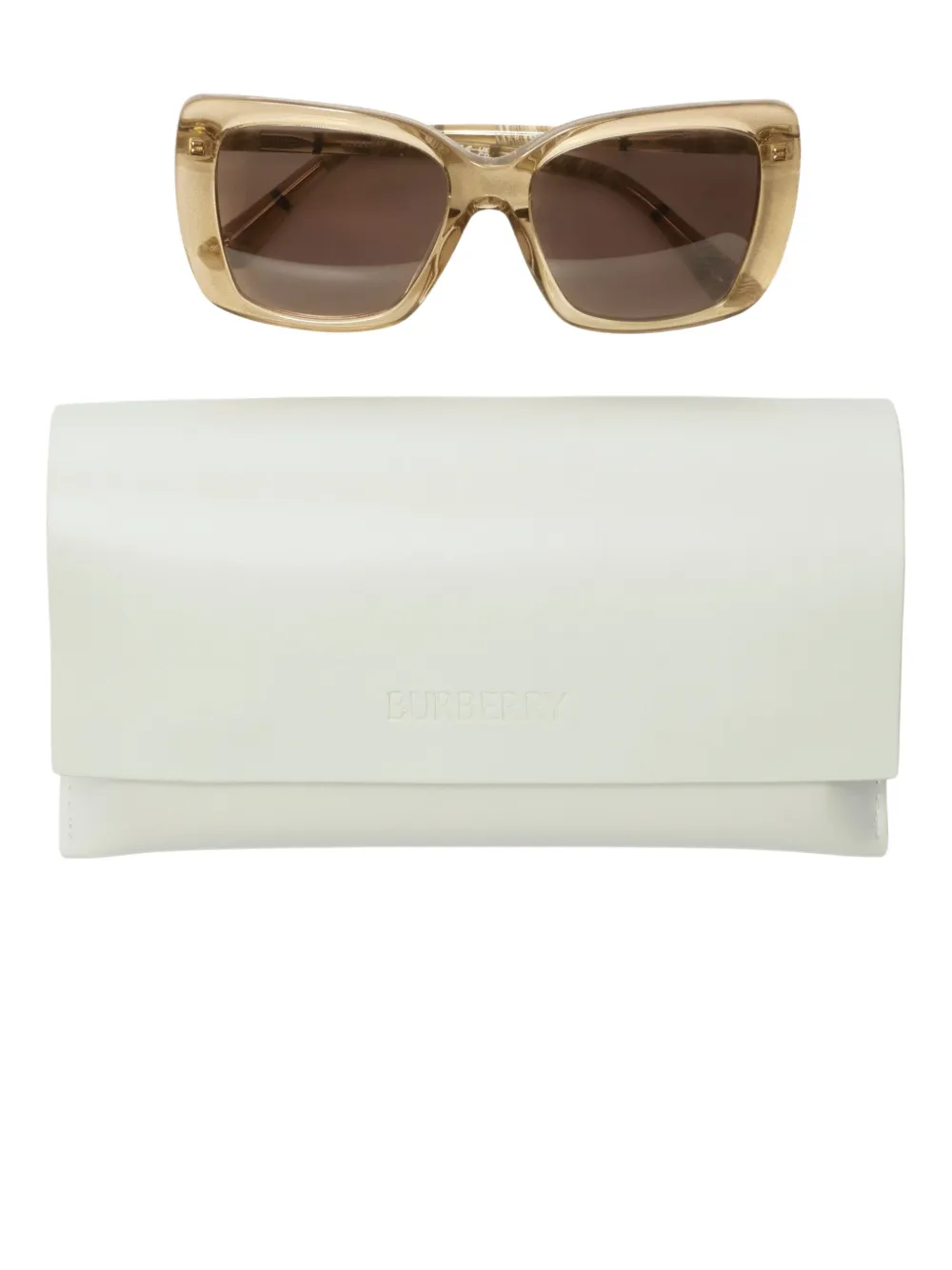 Burberry Eyewear Tubular Check zonnebril Beige