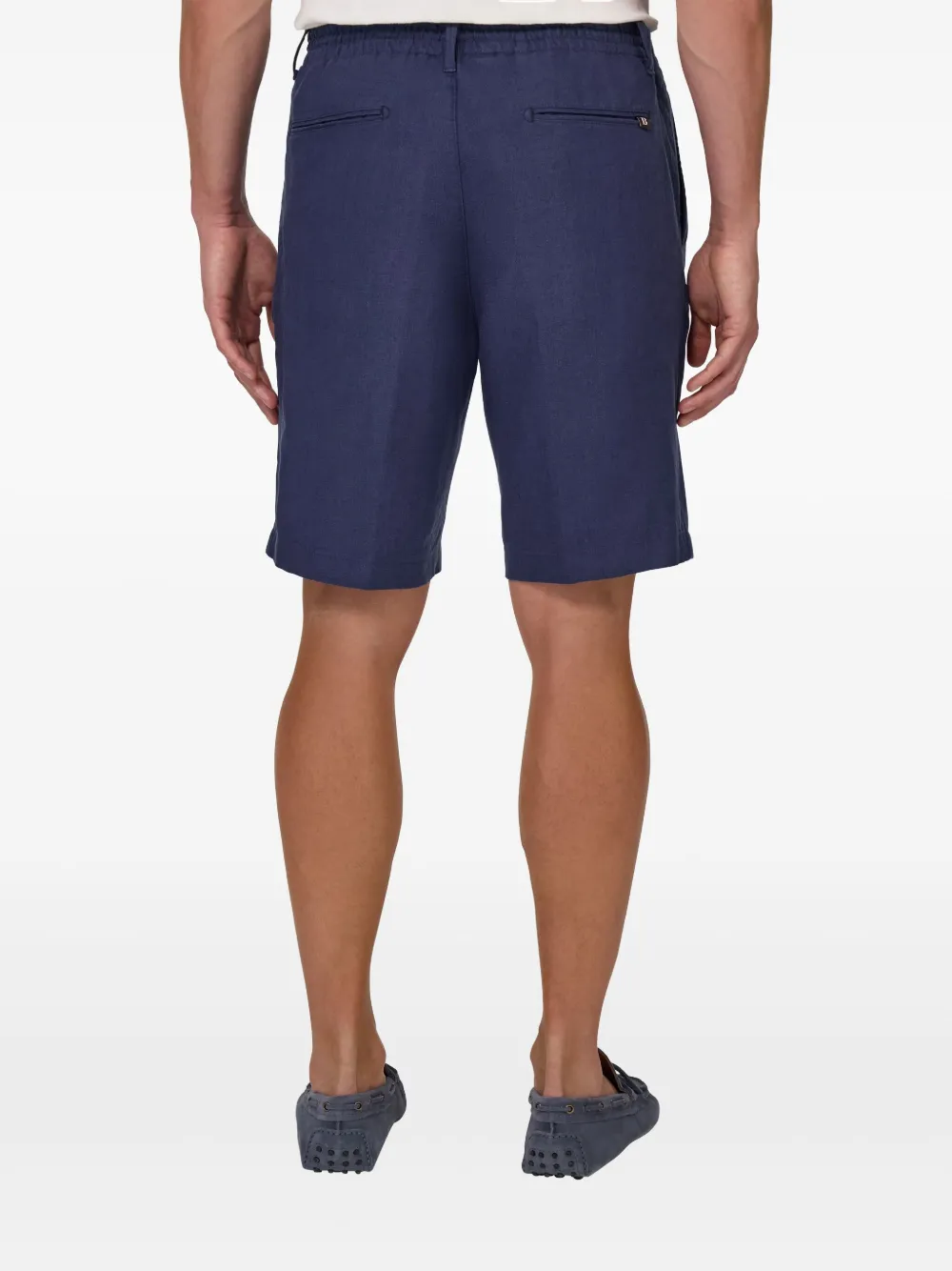 Boggi Milano Linnen chino shorts Blauw