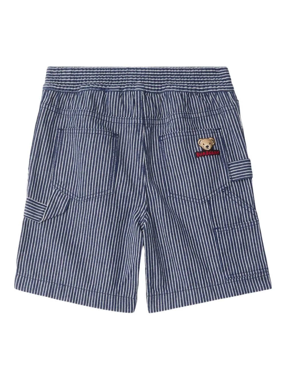 Burberry Kids Gestreepte spijkershorts Blauw