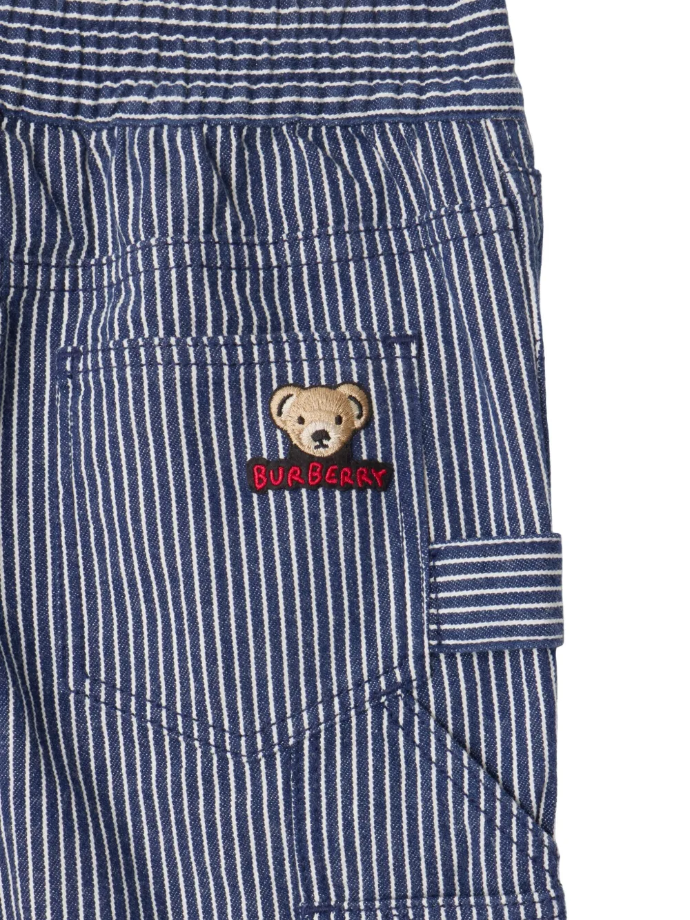 Burberry Kids Gestreepte spijkershorts Blauw