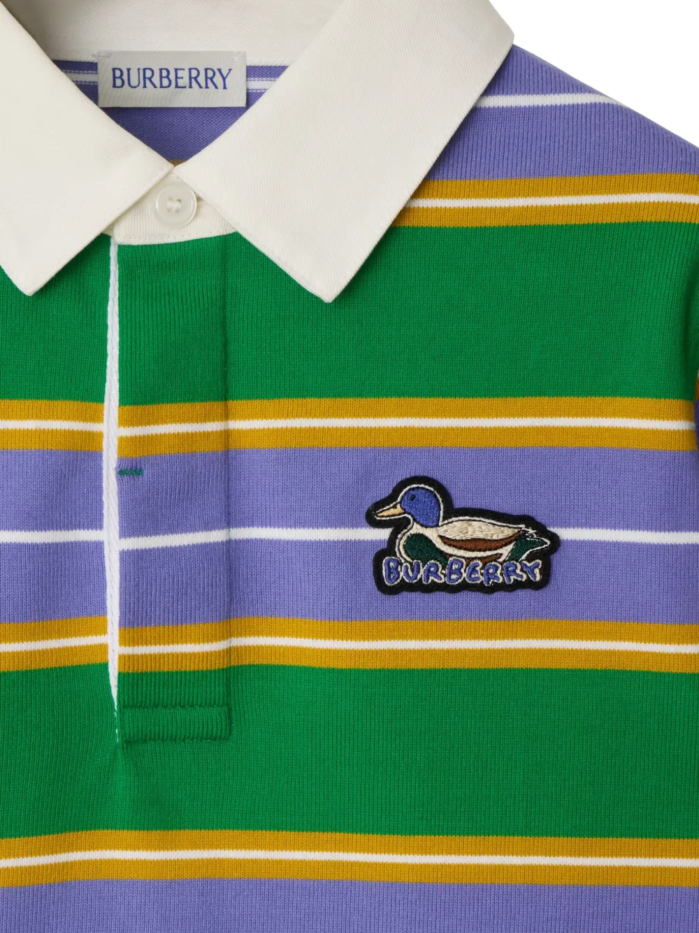 Burberry Kids Gestreept poloshirt Groen