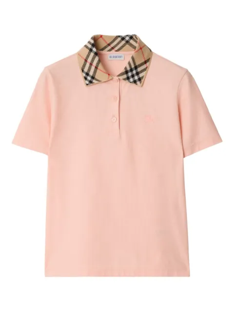 Burberry check cotton polo top