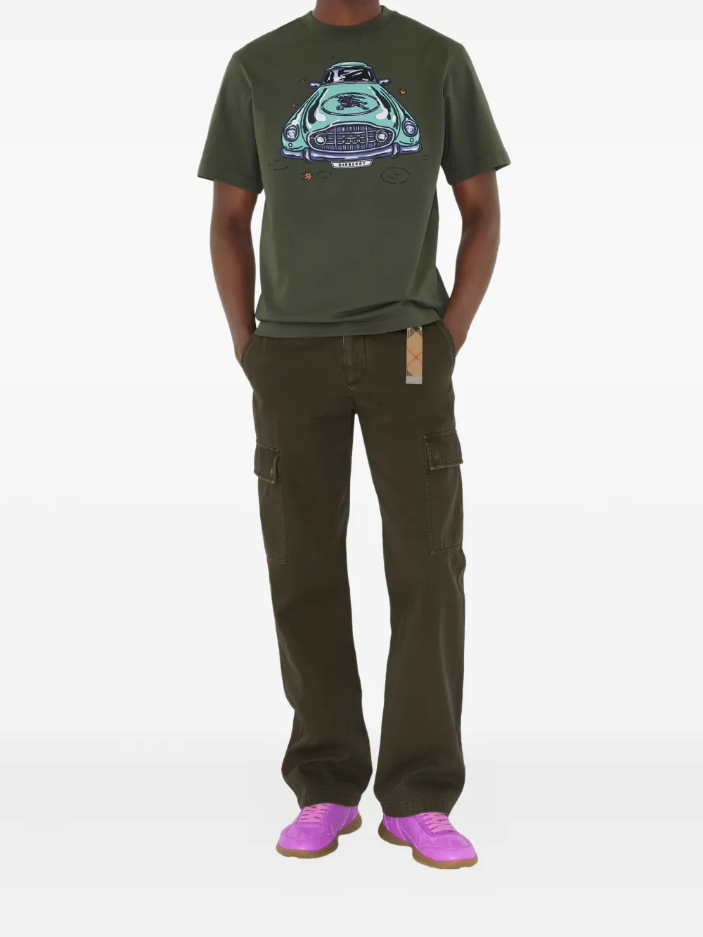Burberry car-print cotton t-shirt - Groen