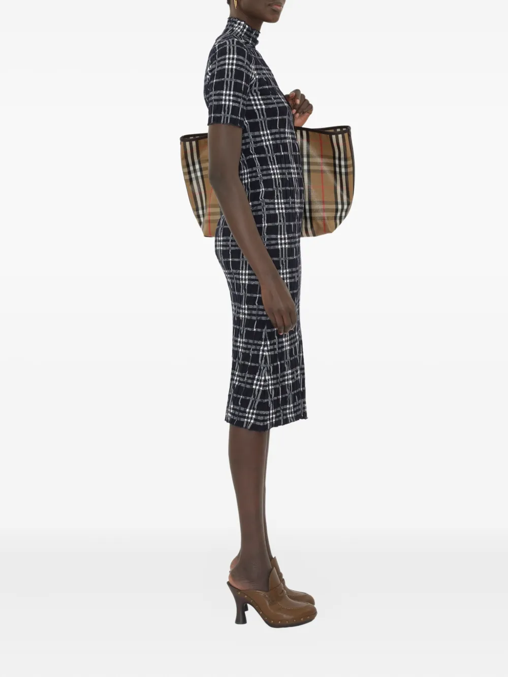 Burberry Geruite jurk Blauw