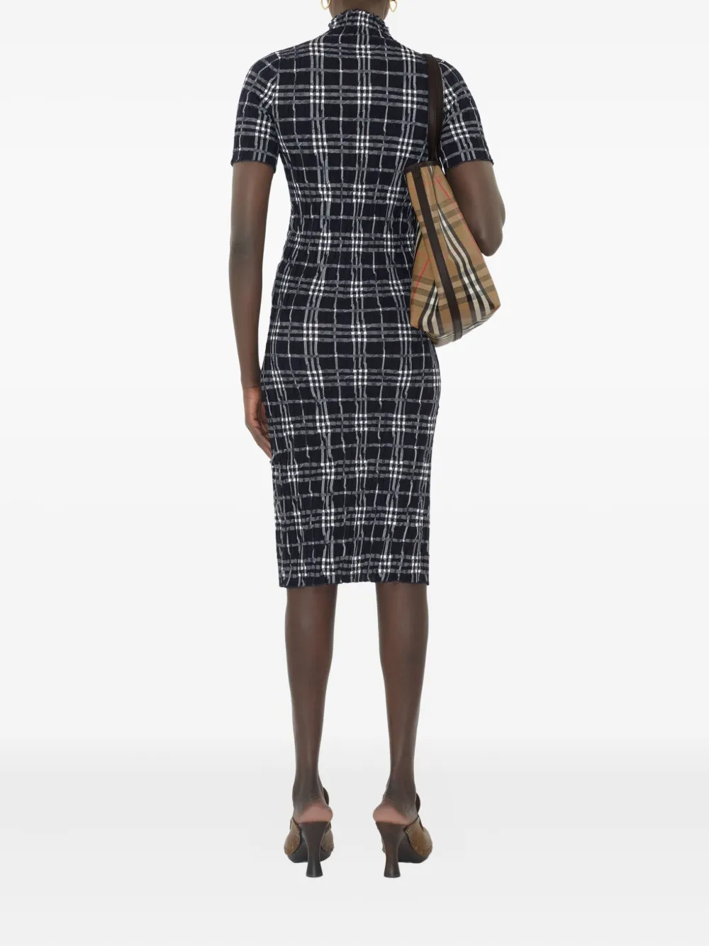 Burberry Geruite jurk Blauw
