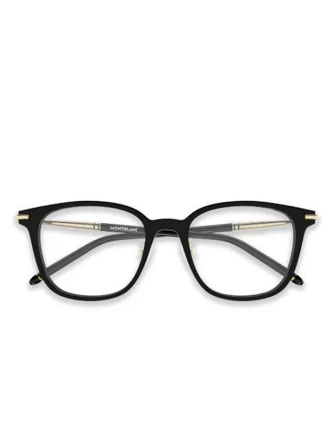 Montblanc Eckige Brille mit goldfarbenem Detail