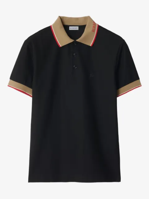 Burberry logo collar cotton polo shirt