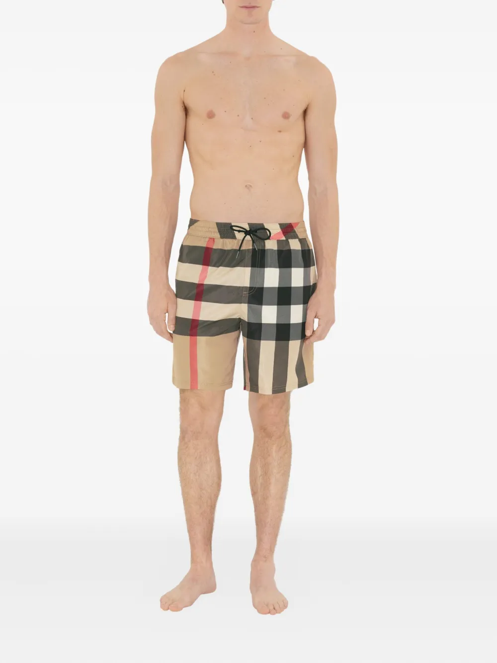 Burberry Geruite zwembroek Beige