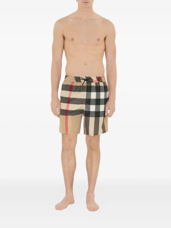 Burberry Checked Swim Shorts | Neutrals | FARFETCH