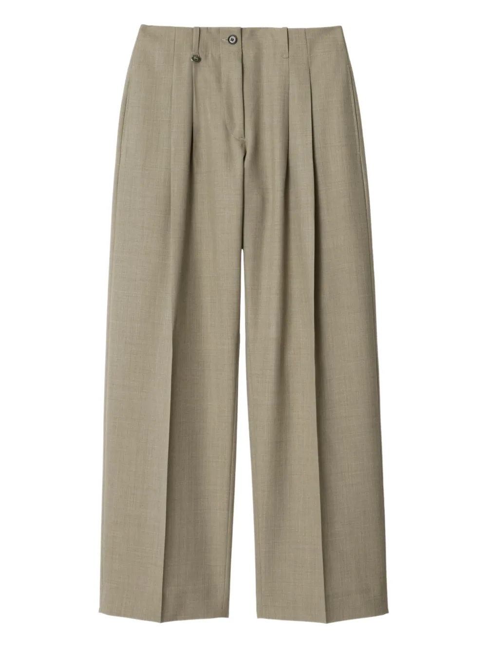 Burberry Wool Tailored Trousers In Green