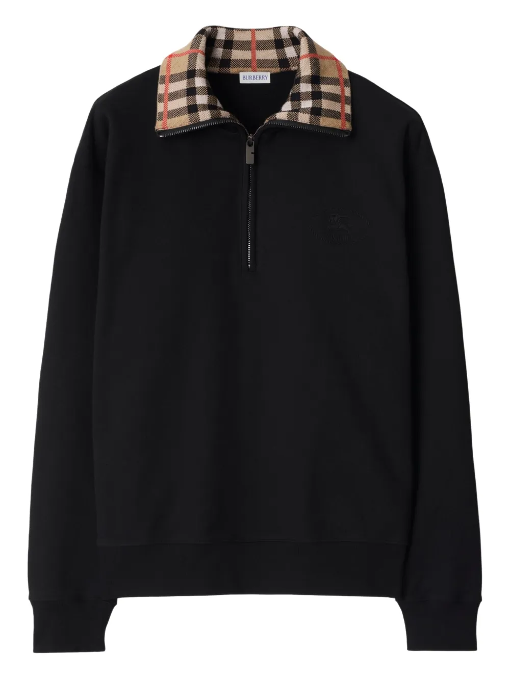 Burberry sudadera con cuello a cuadros | negro | Image 1
