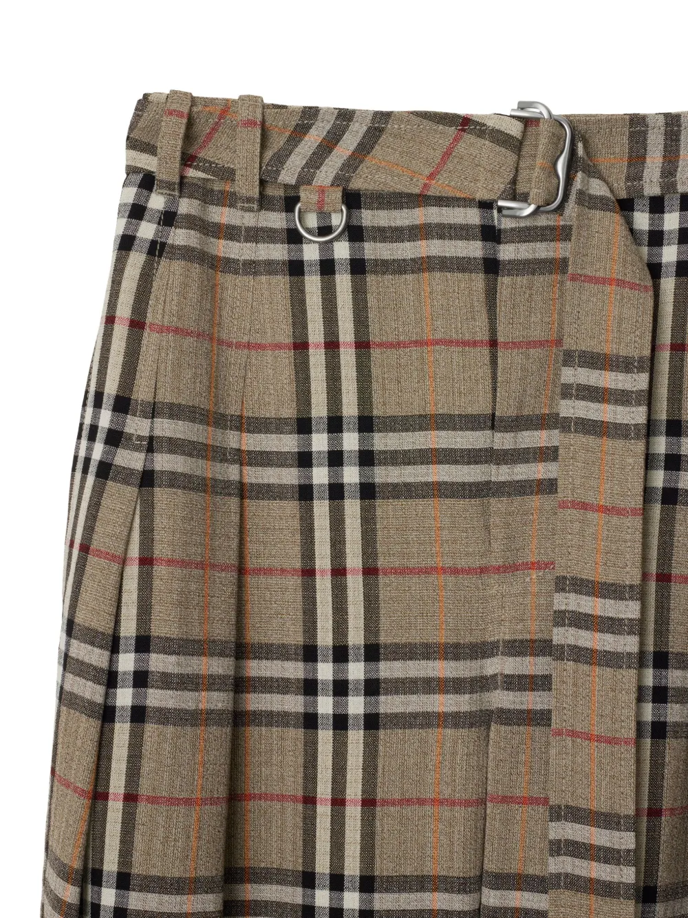 Burberry Geruite broek met ceintuur - Beige