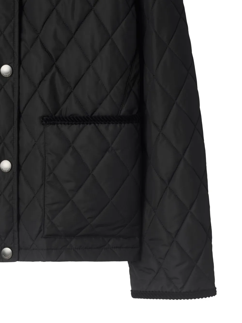 Burberry Check Lining Quilted Nylon Dorset Jacket In Black