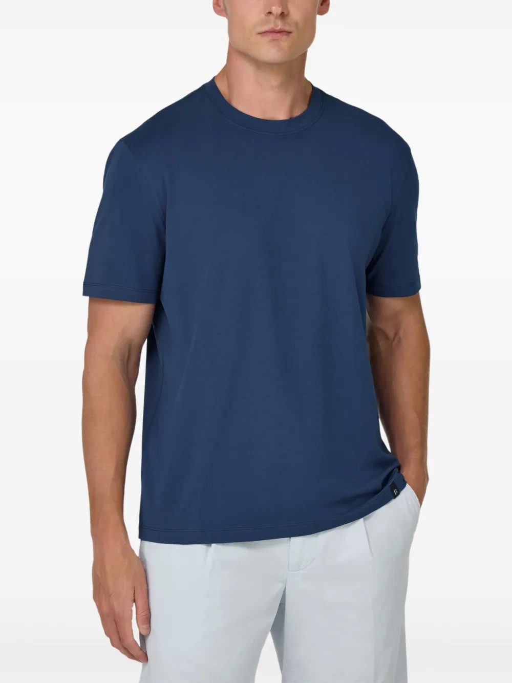 Boggi Milano Katoenen T-shirt Blauw