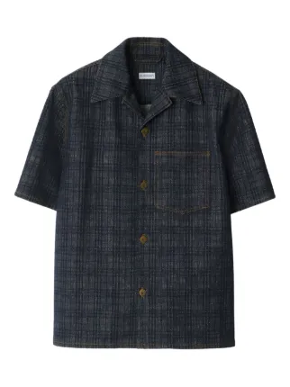 BURBERRY チェック柄シャツとデニムセット Burberry チェック デニムシャツ | ブルー | FARFETCH JP