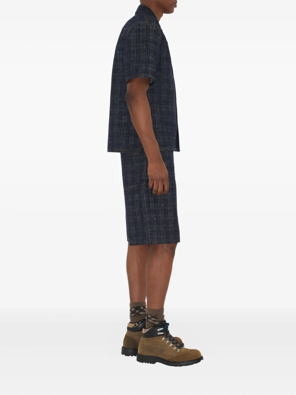 Burberry Geruit denim overhemd Blauw