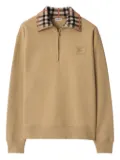 Burberry cotton zip-up sweatshirt - Neutrals