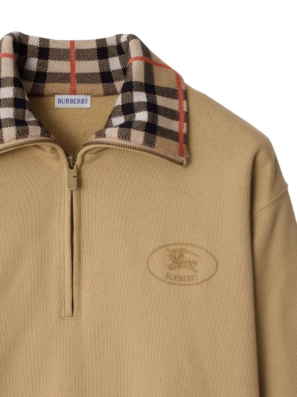 Burberry Cotton zip-up Sweatshirt | Neutrals | FARFETCH