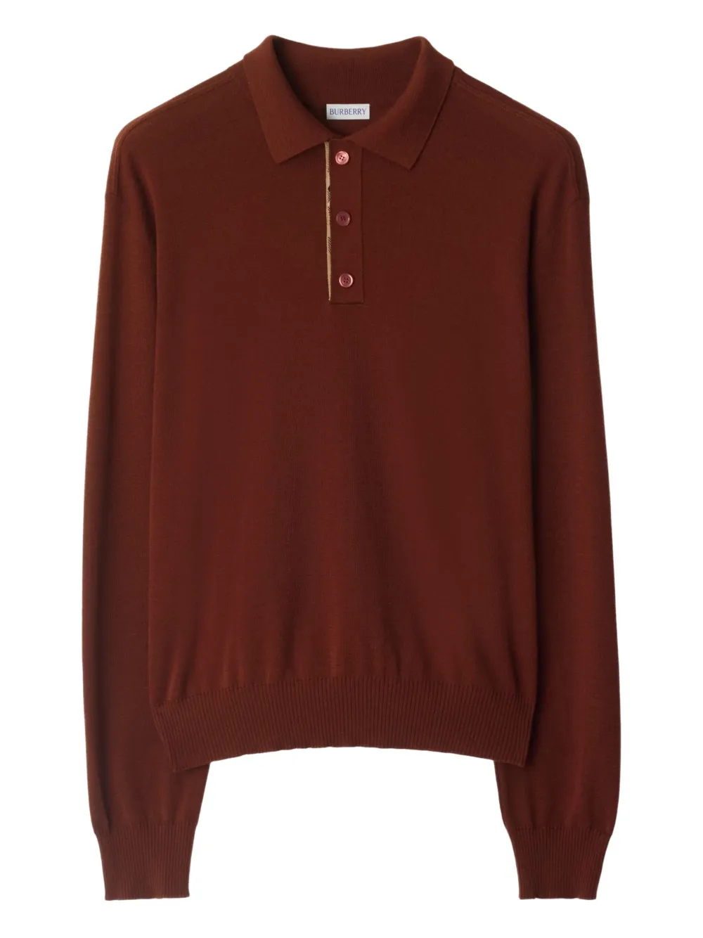 Burberry Wollen poloshirt Bruin