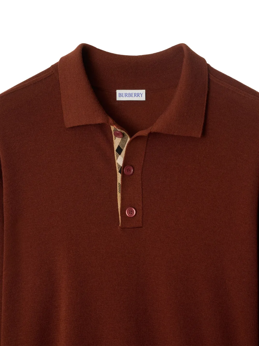 Burberry Wollen poloshirt Bruin