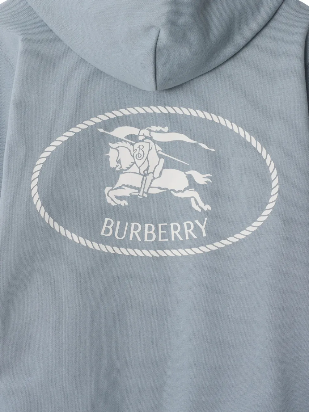 Burberry Knight Stamp katoenen hoodie met rits Blauw