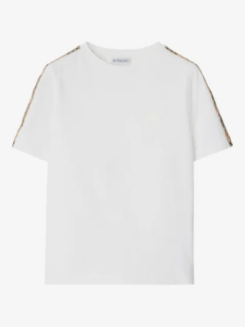 Burberry Kids T-shirt con bordo a quadri