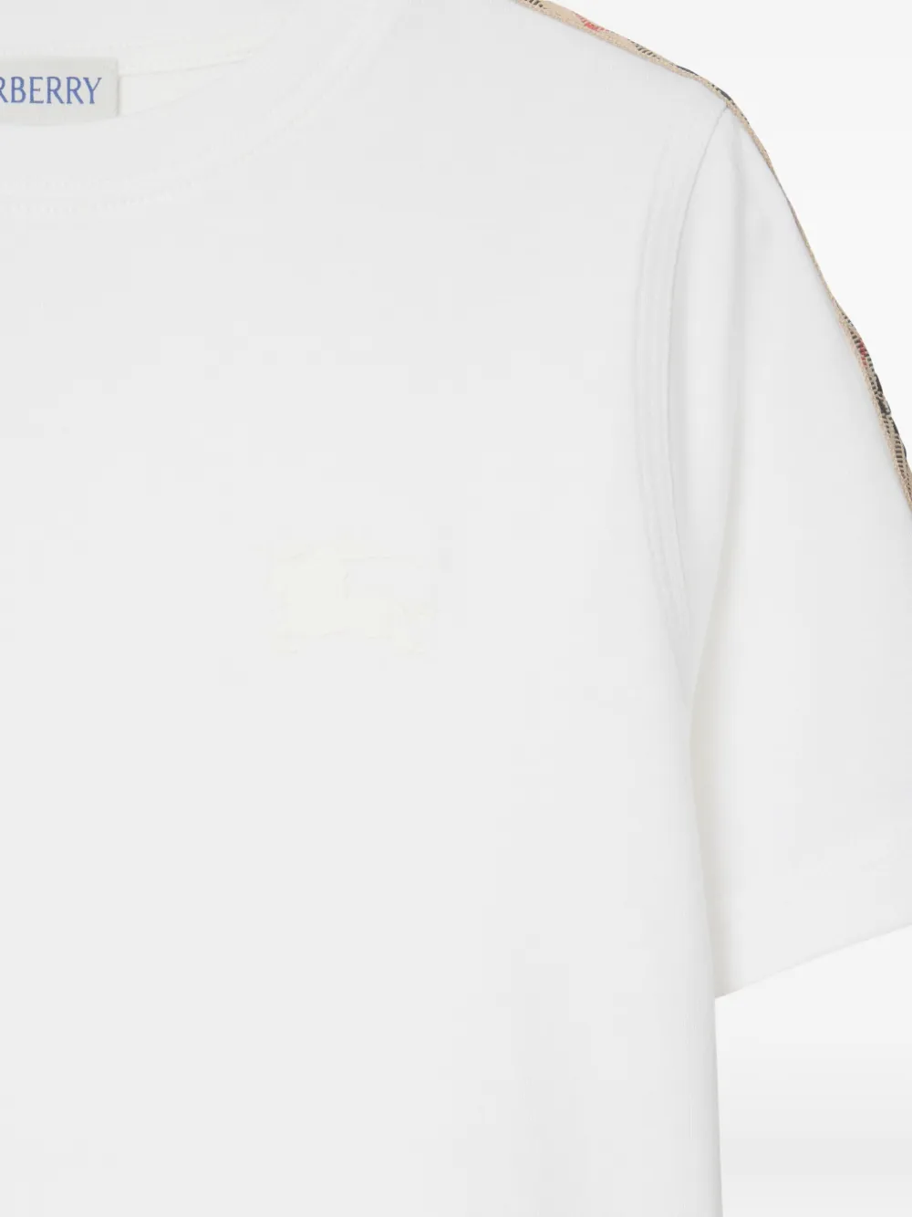Burberry Kids Geruit katoenen T-shirt Wit