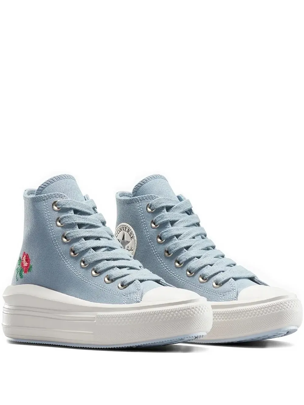Converse Run Star Motion Embroidered Platform Sneakers In Blue
